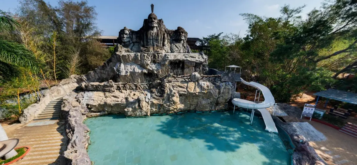 Red Indian Falls at GRS Fantasy Park, Mysuru