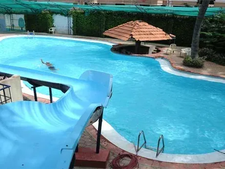 Swimming pool at Patels Inn, RT Nagar