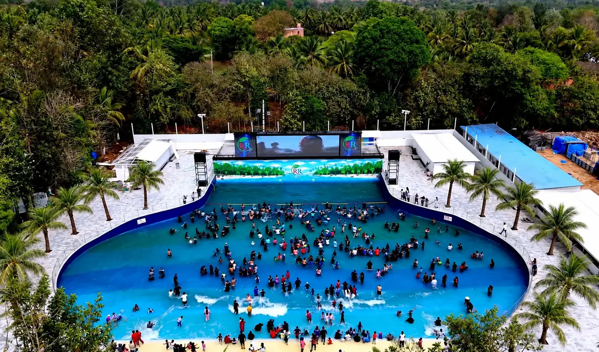 18,000 sq ft wave pool at RR Retreat, Nelamangala